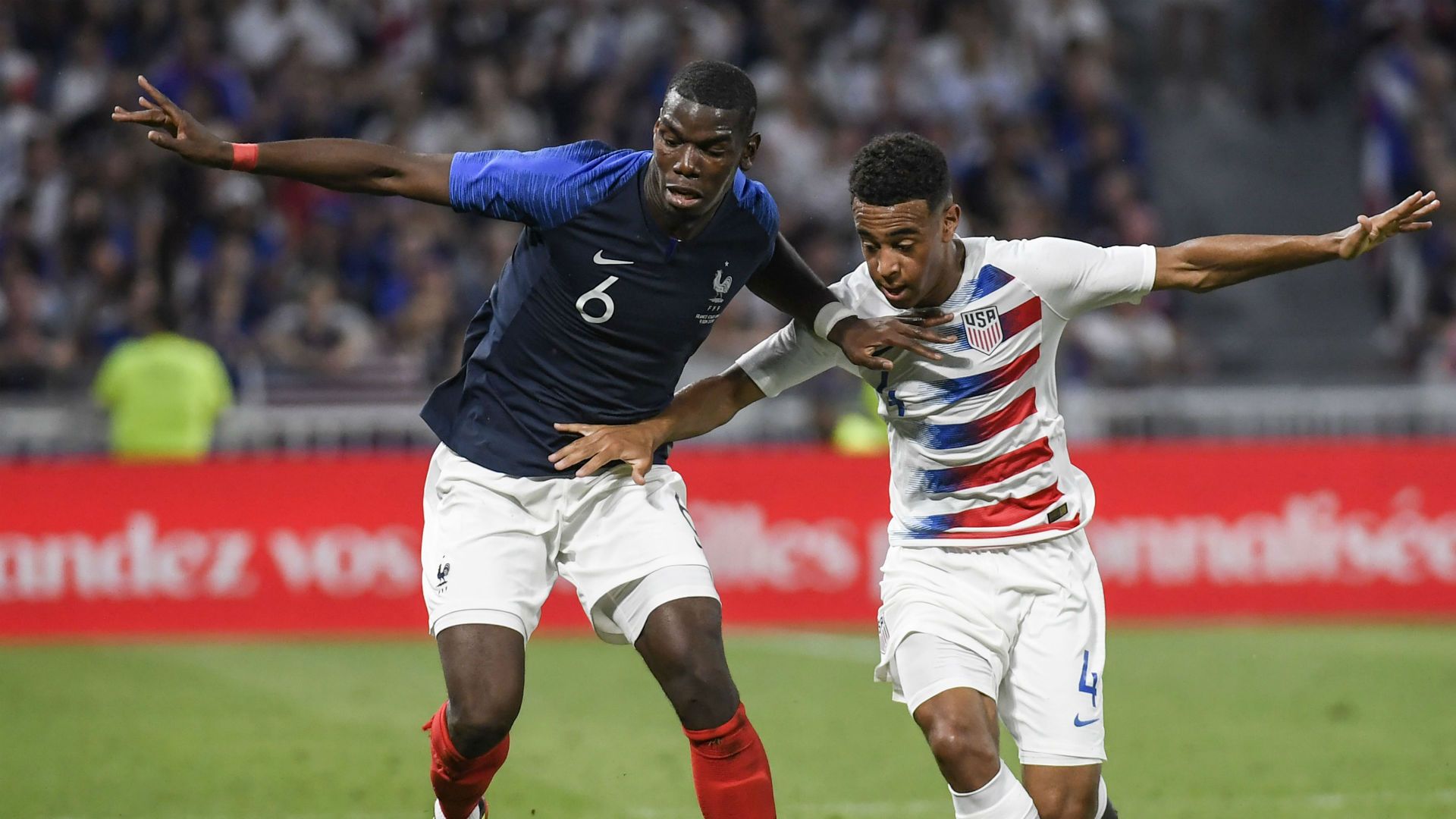 Paul Pogba Tyler Adams France USA friendly 2018