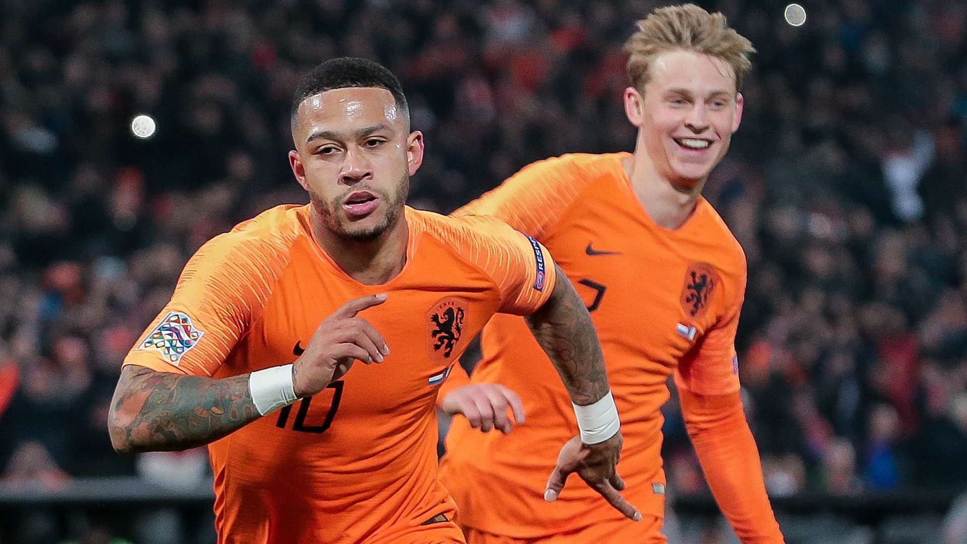 Memphis Depay Frenkie de Jong Netherlands 11162018