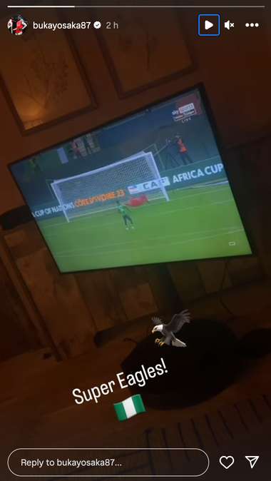 Bukayo Saka reacts Nigeria AFCON semi-final win