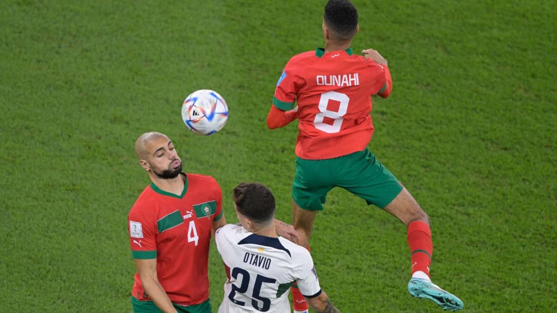 Sofyan Amrabat and Azzedine Ounahi against Portugal.