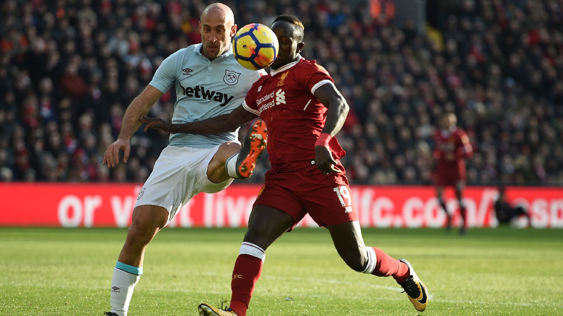 Liverpool West Ham United Sadio Mane Zabaleta 24022018