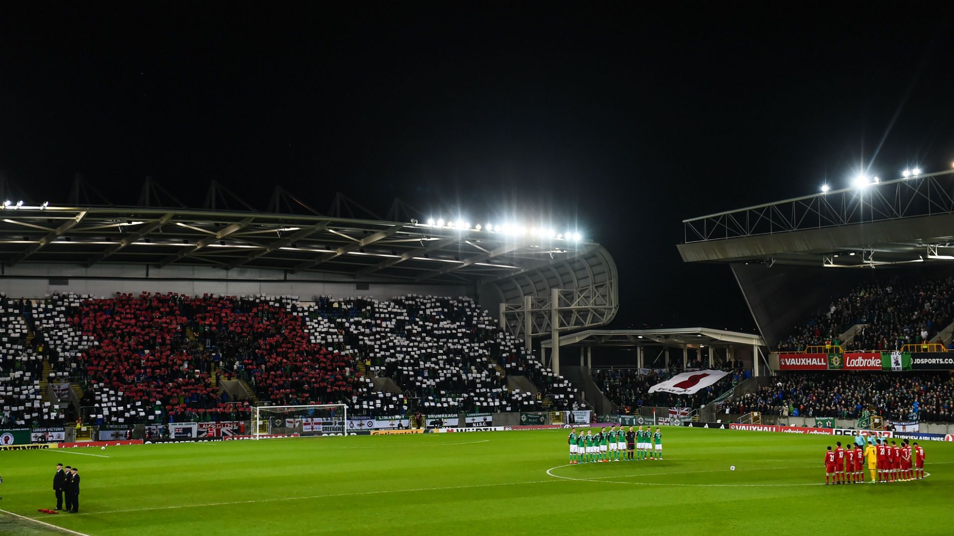 Poppy display Windsor Park Belfast 11112016