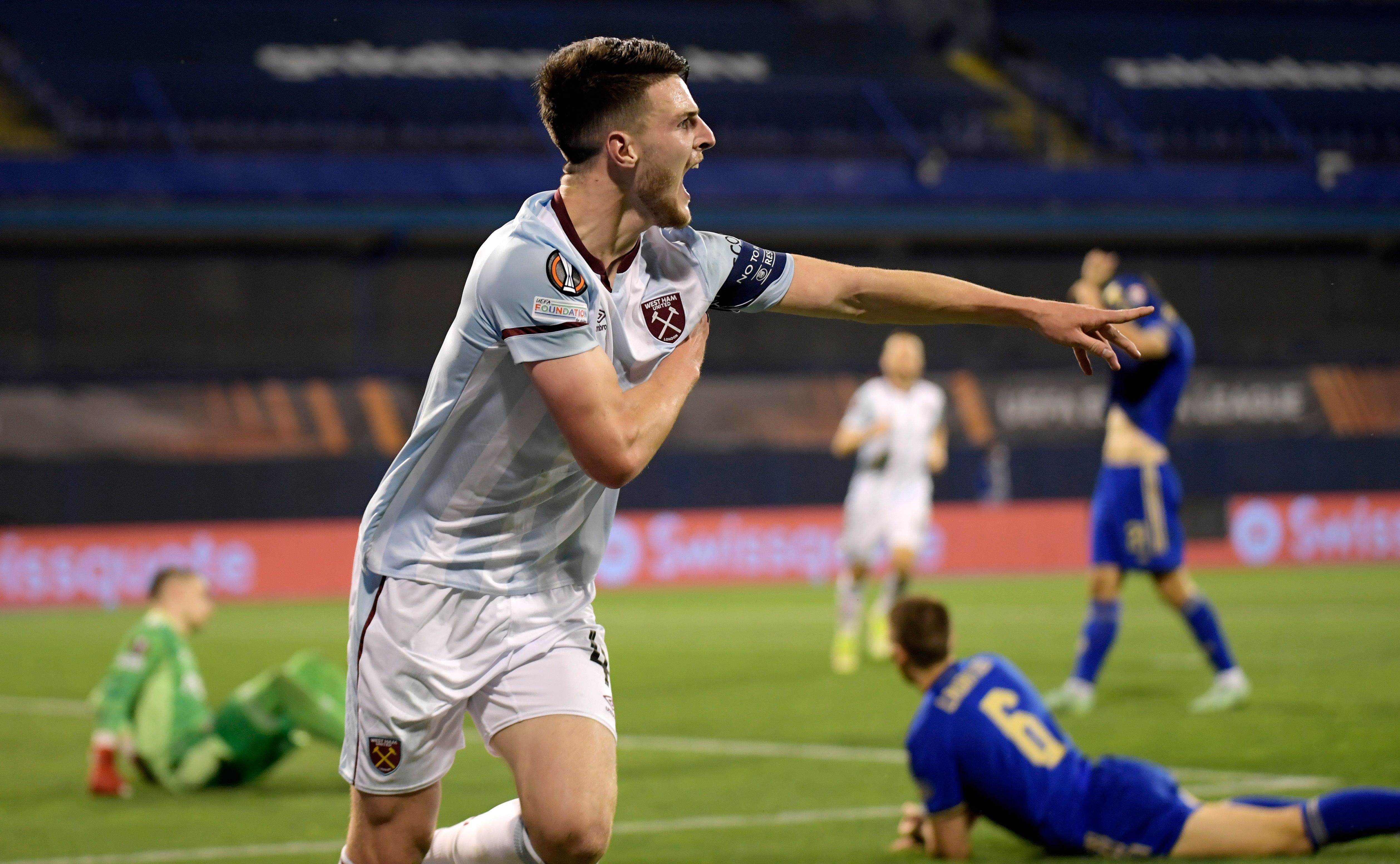 Declan Rice; Europa League West Ham vs Dinamo Zagreb 2021/22