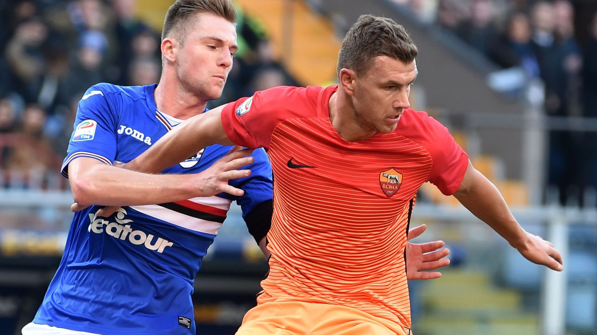 Skriniar Dzeko Sampdoria Roma Serie A