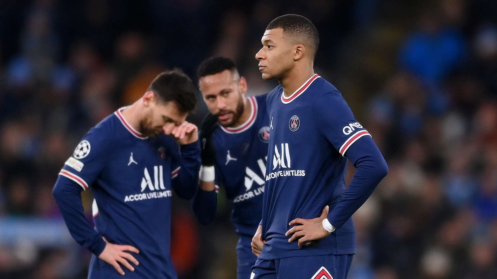 Kylian Mbappe Lionel Messi Neymar PSG Man City Champions League 2021-22