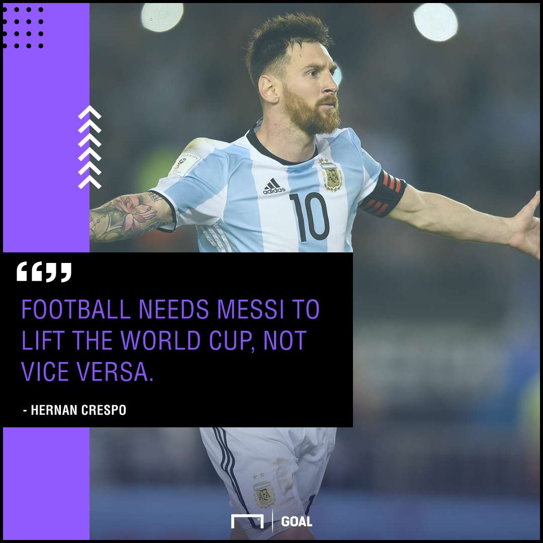 Lionel Messi doesn't need World Cup win Hernan Crespo