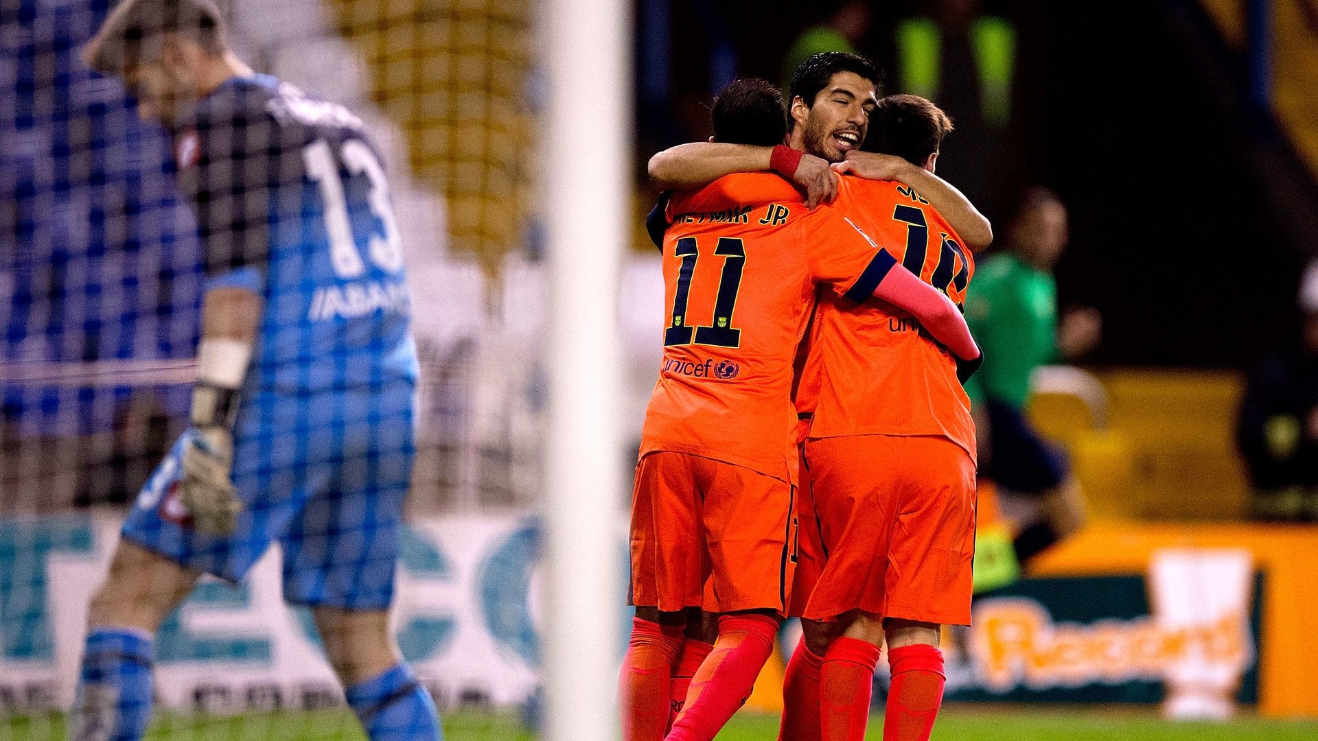 Lionel Messi Neymar Luis Suarez Barcelona Deportivo La Liga Matchday 19