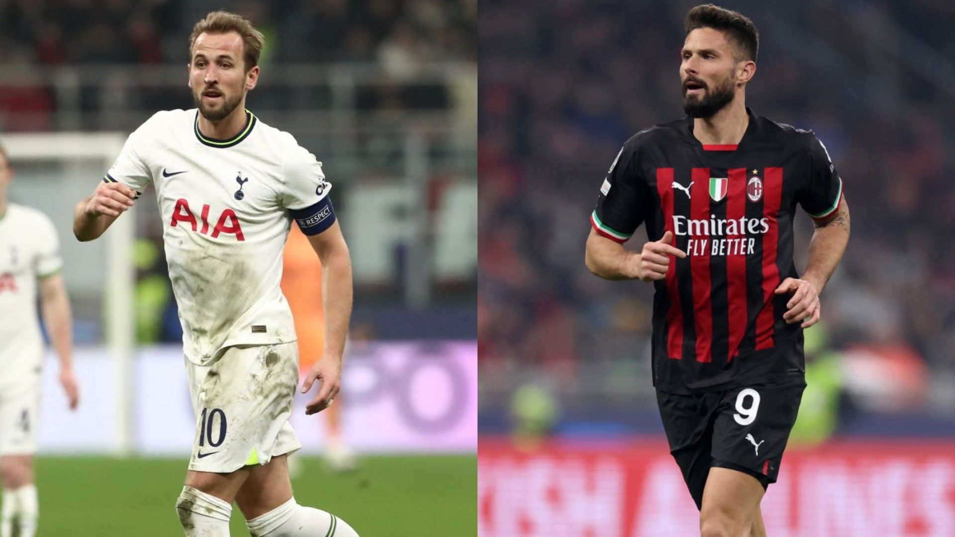 Harry Kane Oliver Giroud Tottenham Milan Champions League 2023