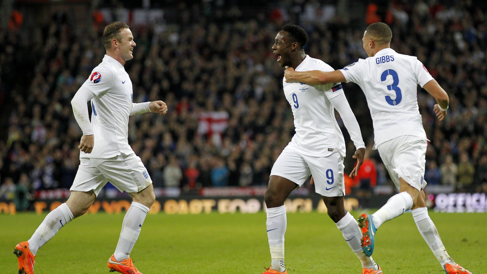 Danny Welbeck Wayne Rooney Kieran Gibbs England Slovenia 15112014
