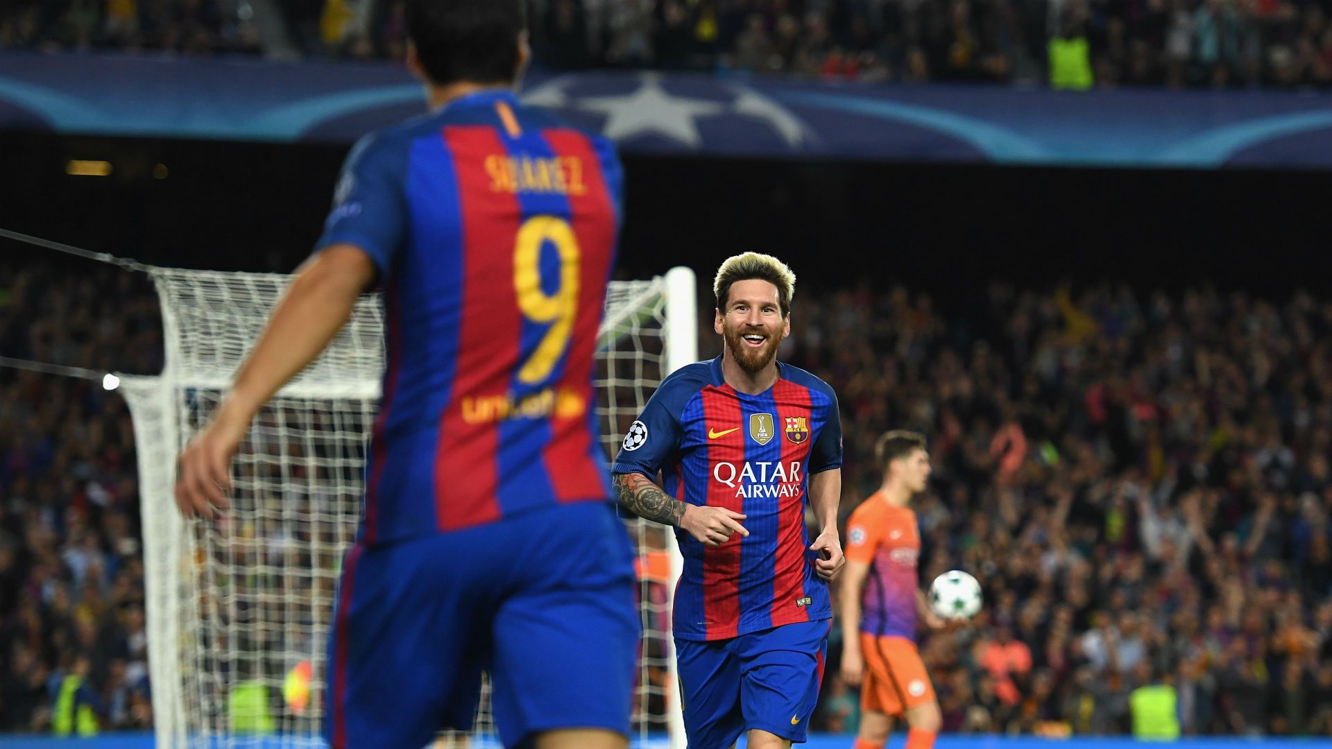 Luis Suárez Messi Barcelona x City Champions League 19 10 2016