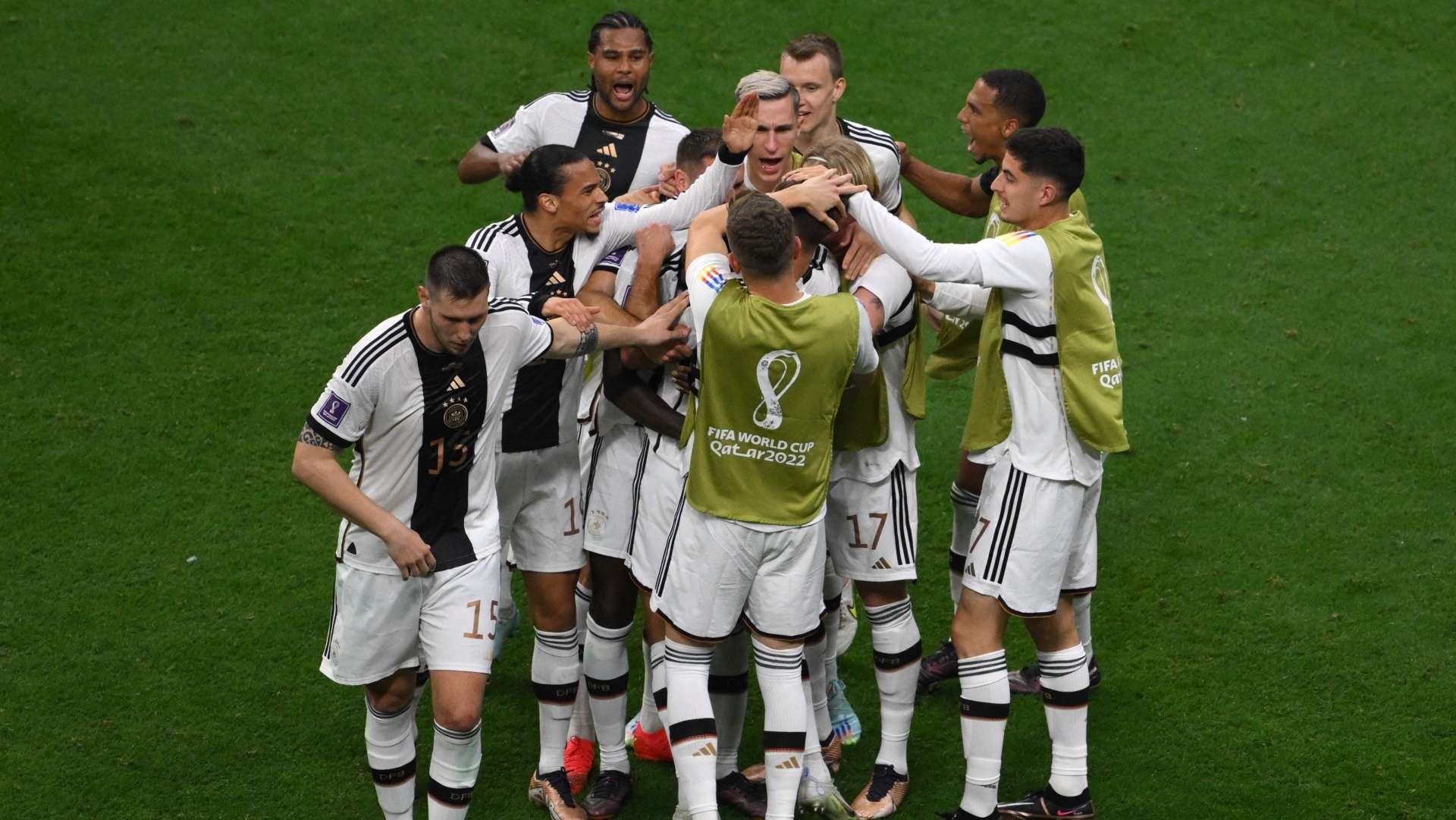 Germany celebrate Fullkrug goal Spain Germany