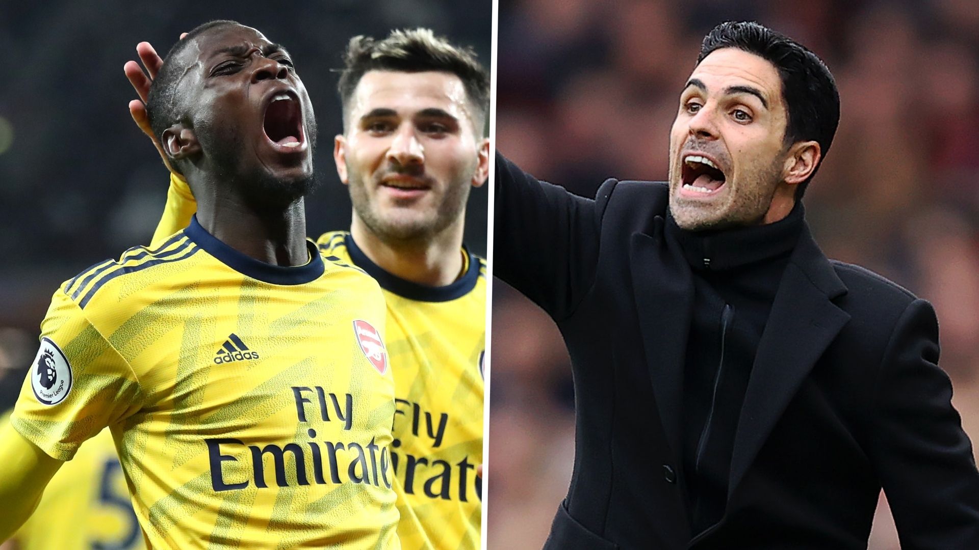 Nicolas Pepe Mikel Arteta Arsenal 2019-20 GFX