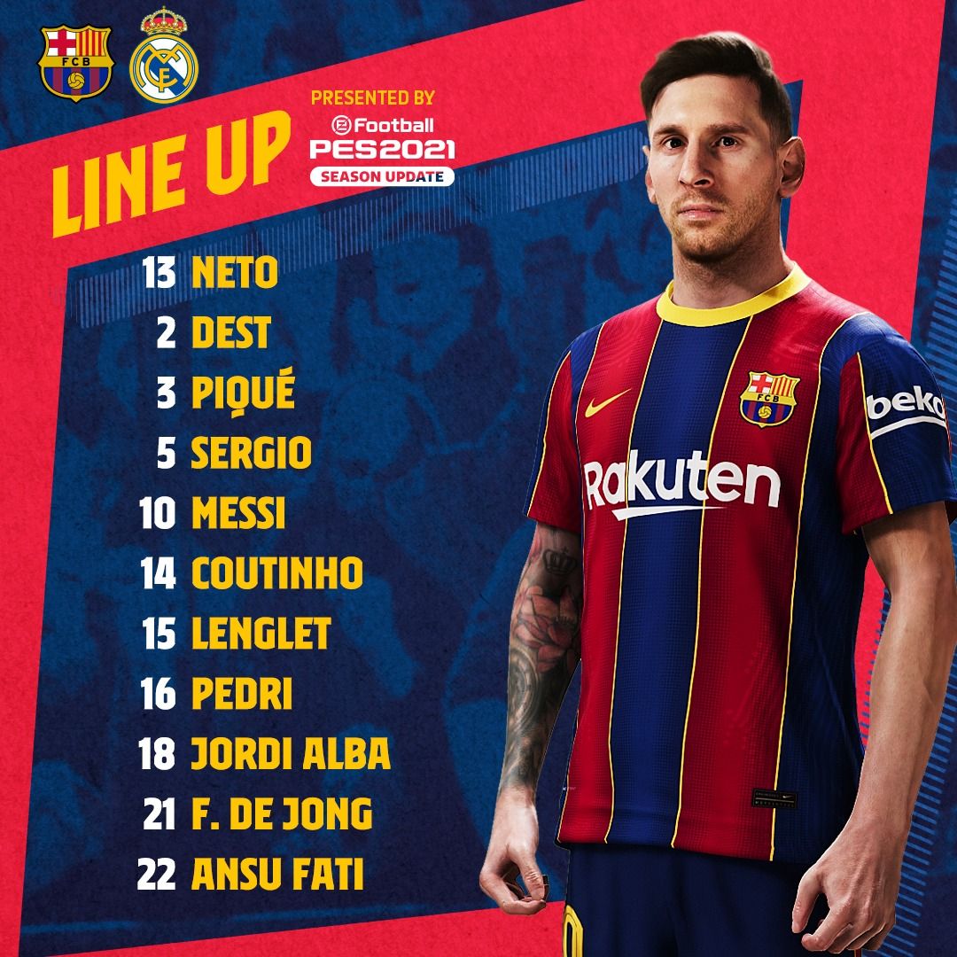 Line Up BARvRMA - 24102020