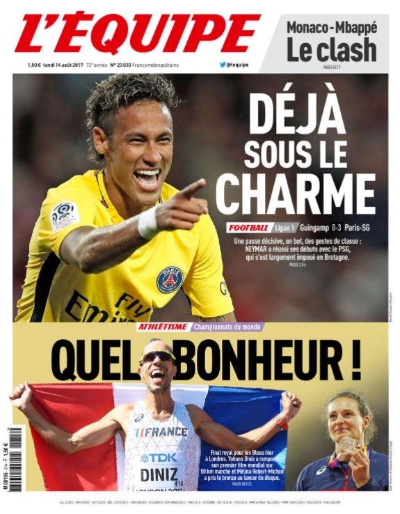 GFX EMBED Neymar L'equipe estreia PSG