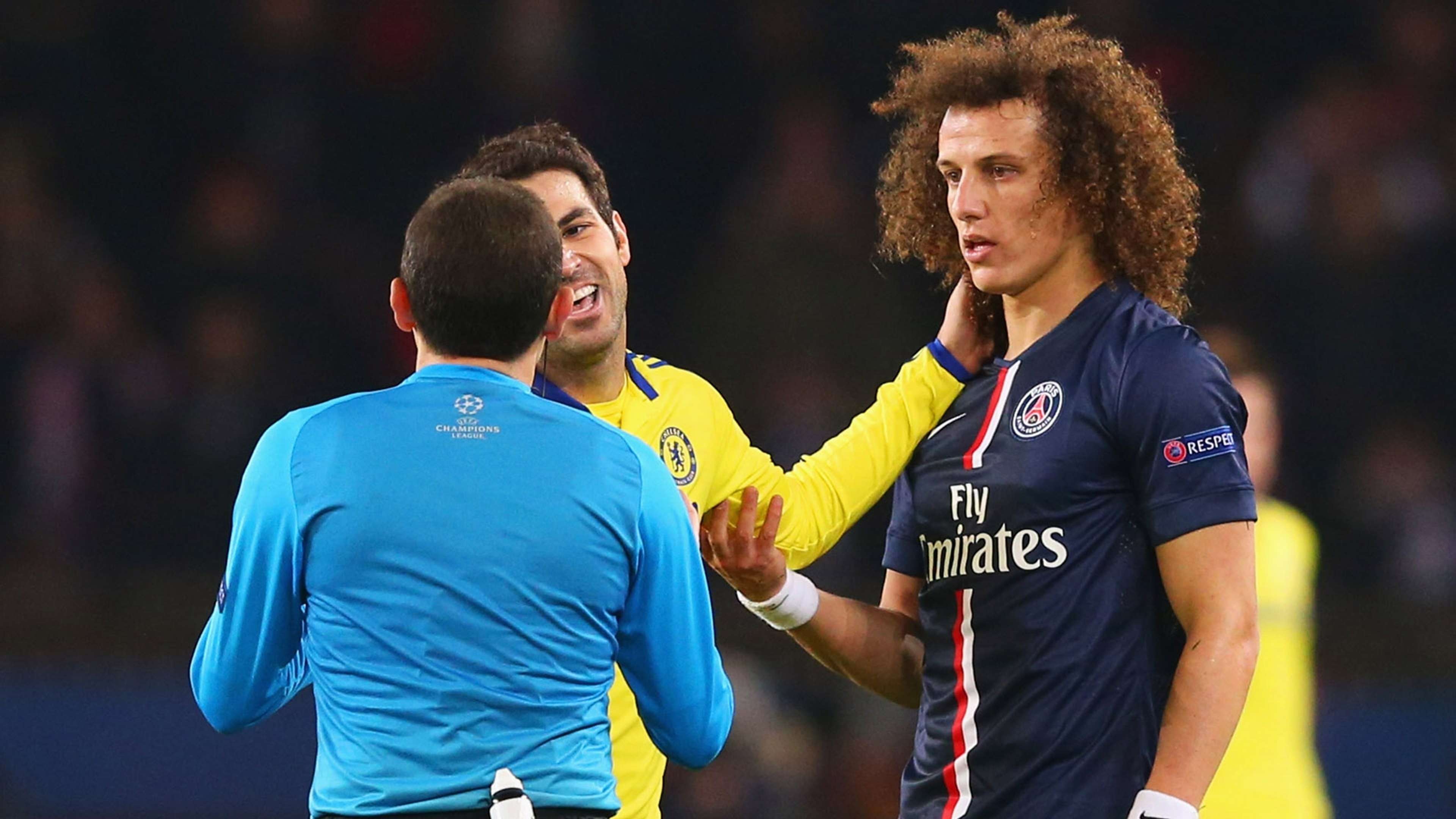 Referee Cuneyt Cakir Cesc Fabregas David Luiz UEFA Champions League Paris Saint-Germain and Chelsea