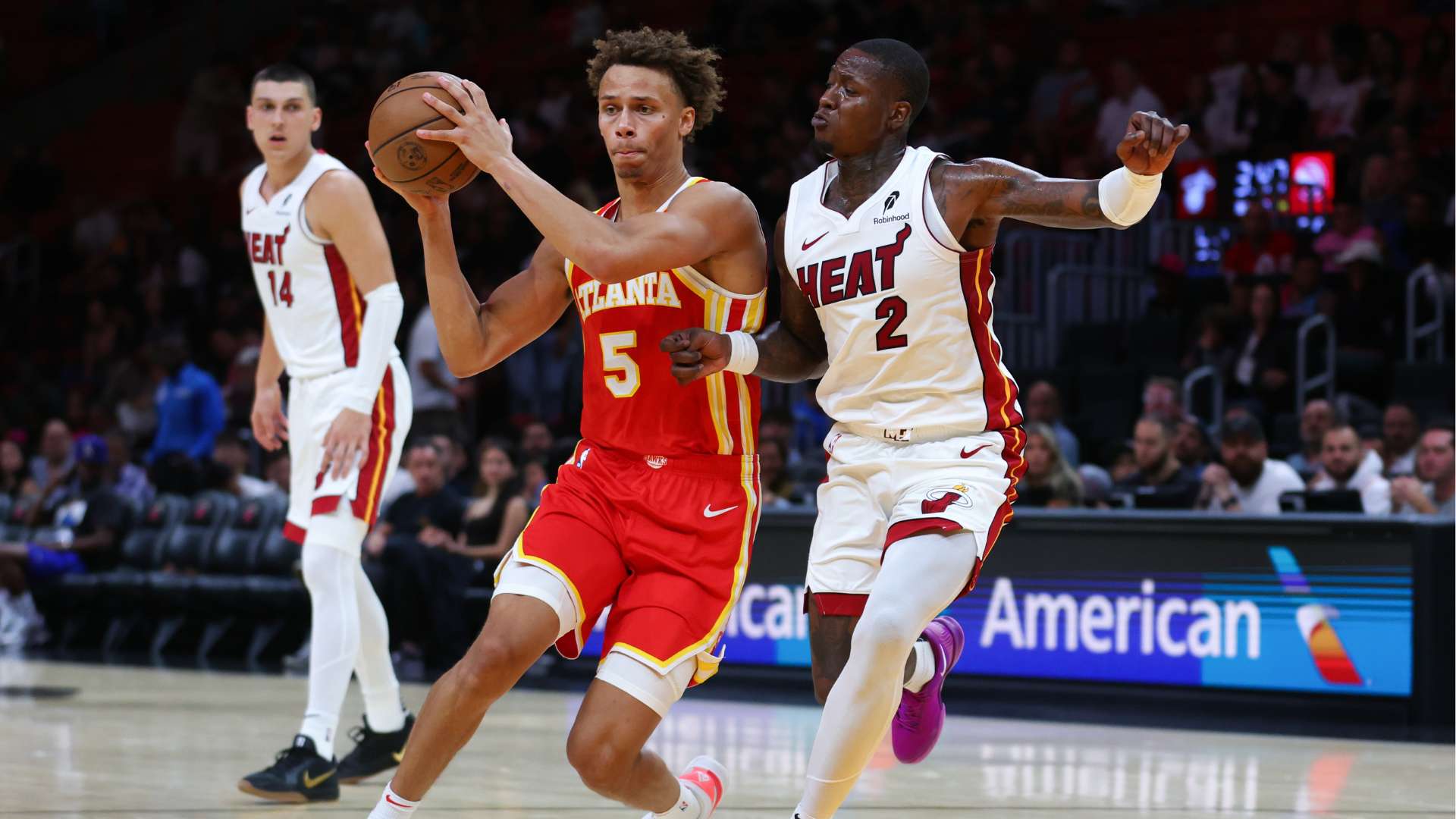 Dyson Daniels #5 of the Atlanta Hawks