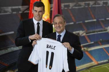Gareth Bale and Florentino Perez.