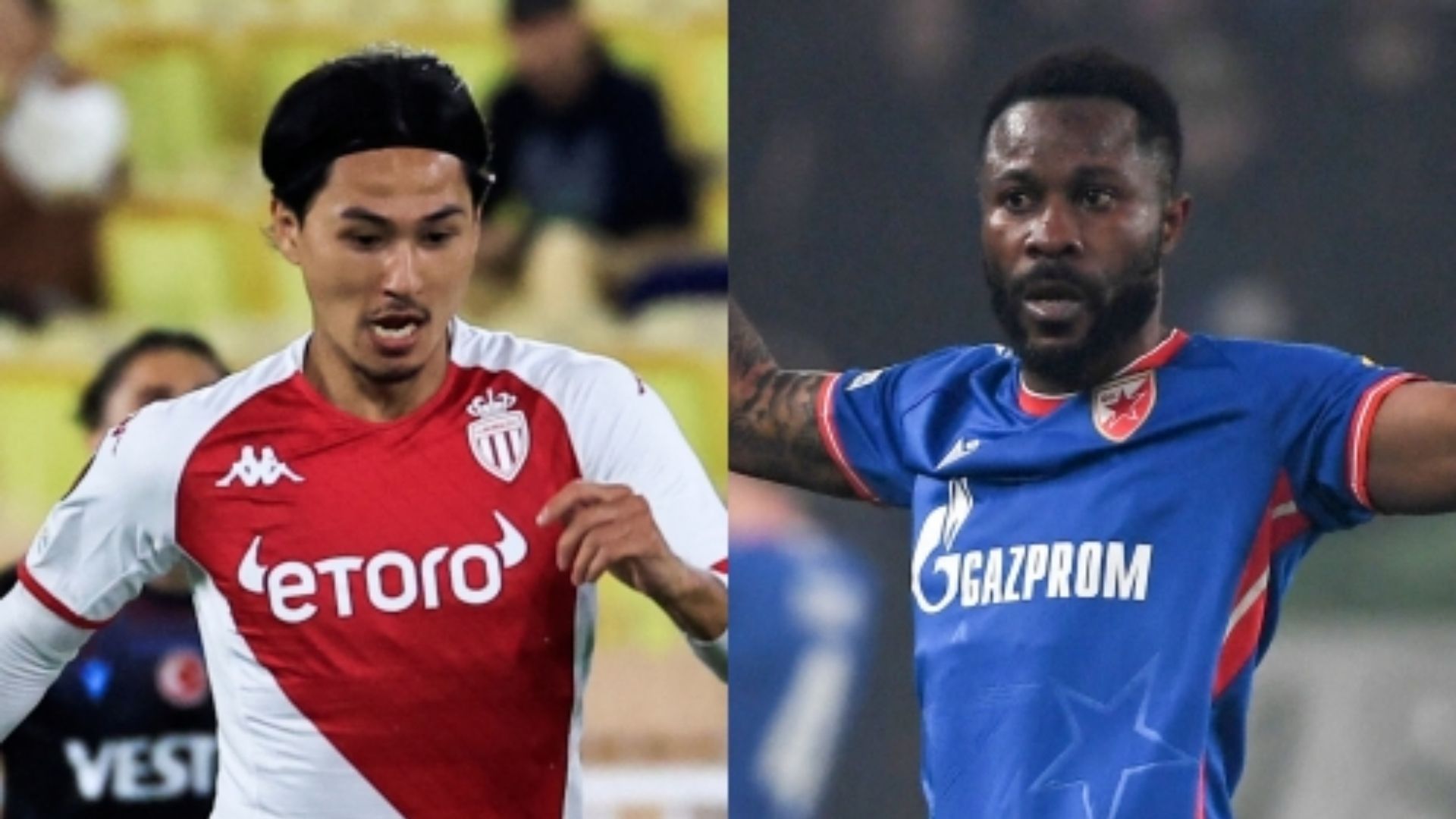 Takumi Minamino Monaco Guélor Kanga Crvena Zvezda