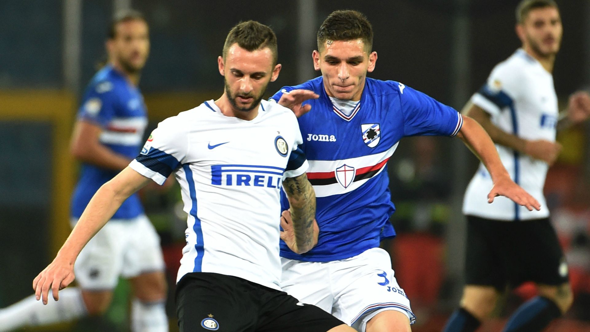 Marcelo Brozovic Lucas Torreira Sampdoria Inter Serie A 30102016