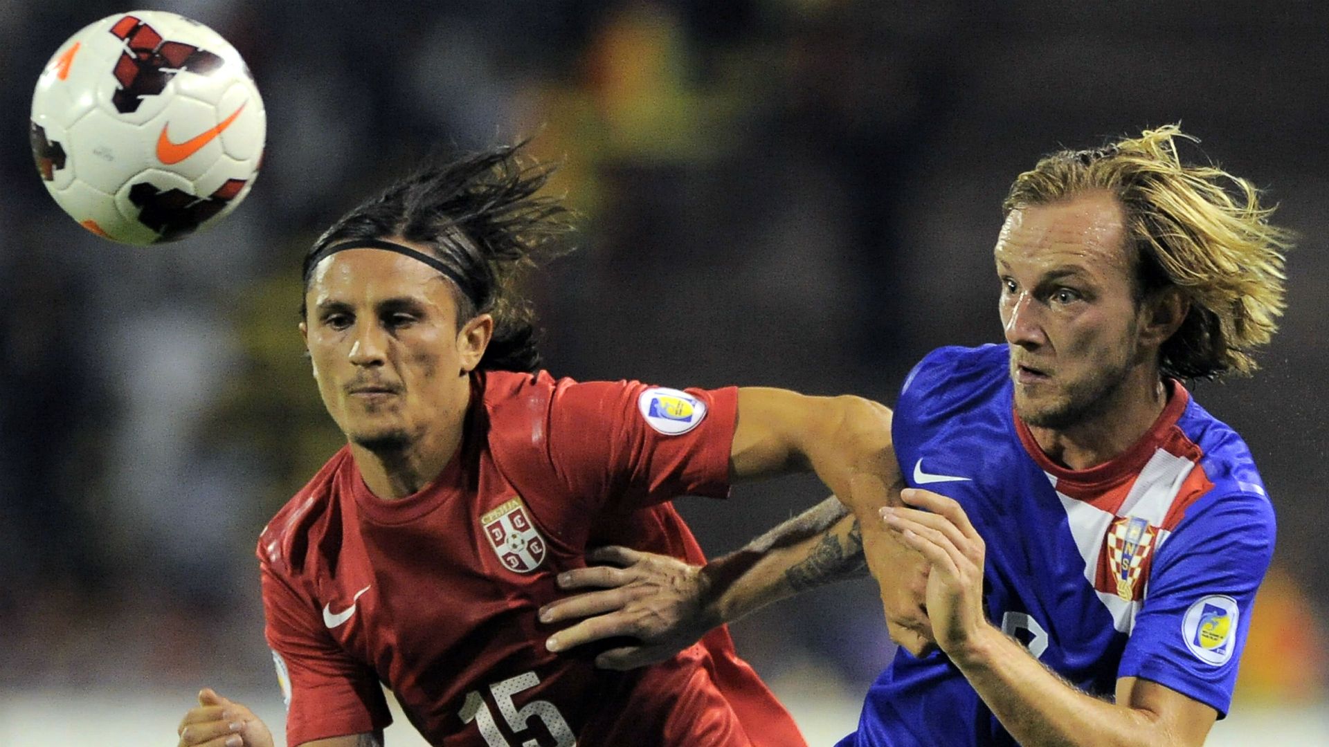 Serbia Croatia Lubomir Fejsa Ivan Rakitic 2013
