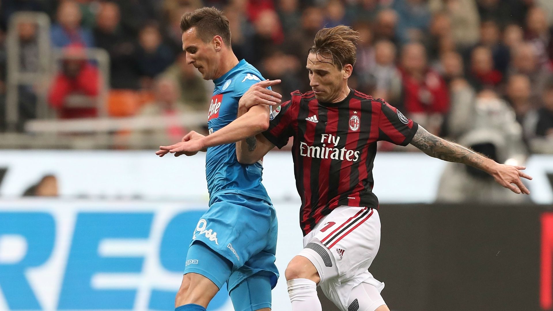 Lucas Biglia Arkadiusz Milik Milan Napoli Serie A 04152018