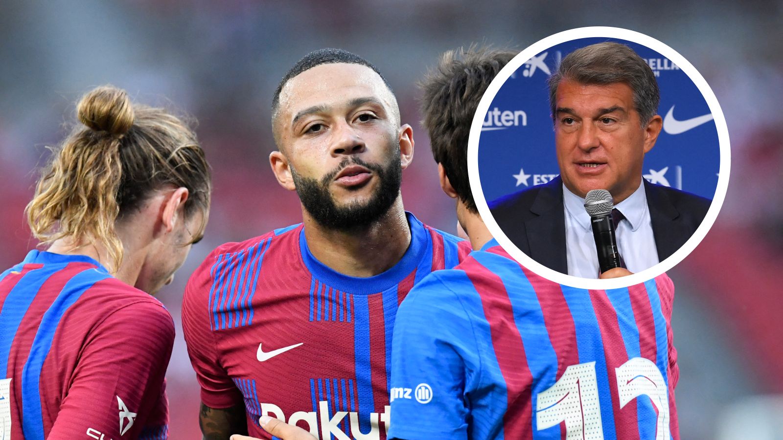 Memphis Depay Joan Laporta Barcelona