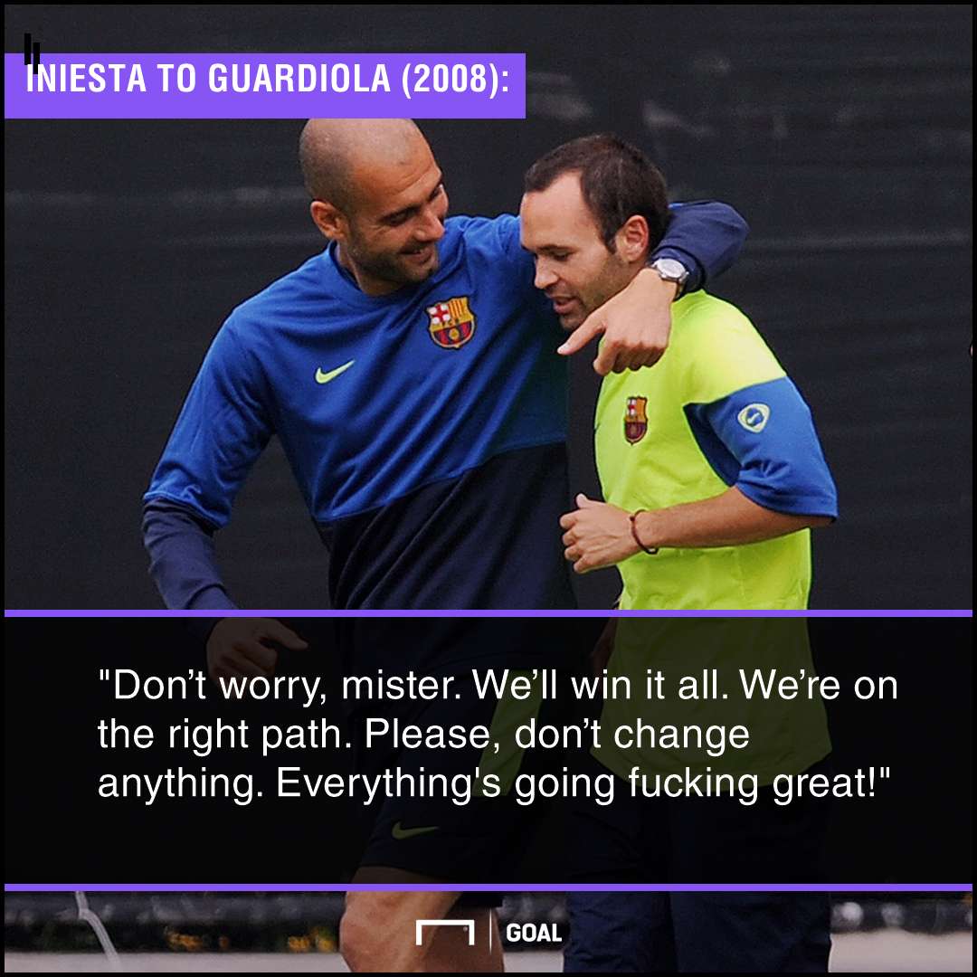 Andres Iniesta Pep Guardiola Barcelona PS