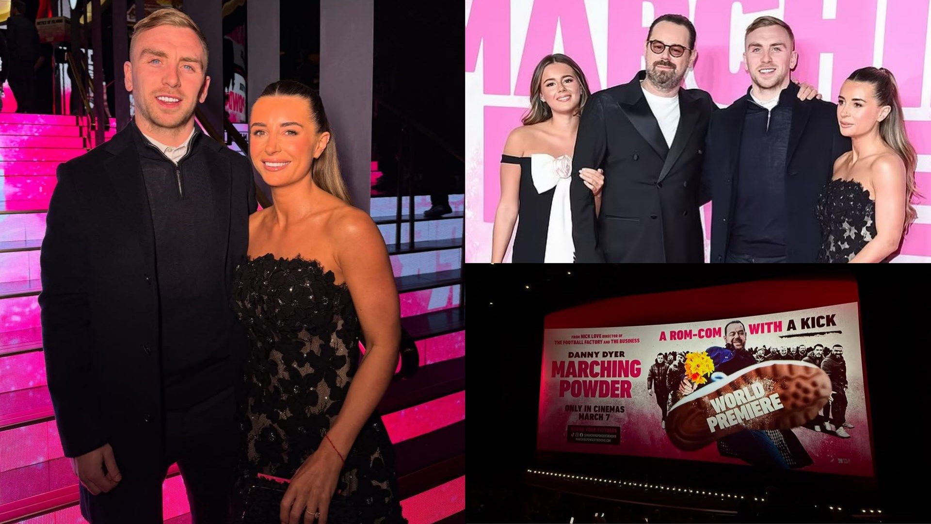 West Ham star Jarrod Bowen joins 'proud' fiancee Dani Dyer at glitzy London premiere of Danny Dyer's new film 'Marching Powder' as they pose for red-carpet photos | Goal.com UK