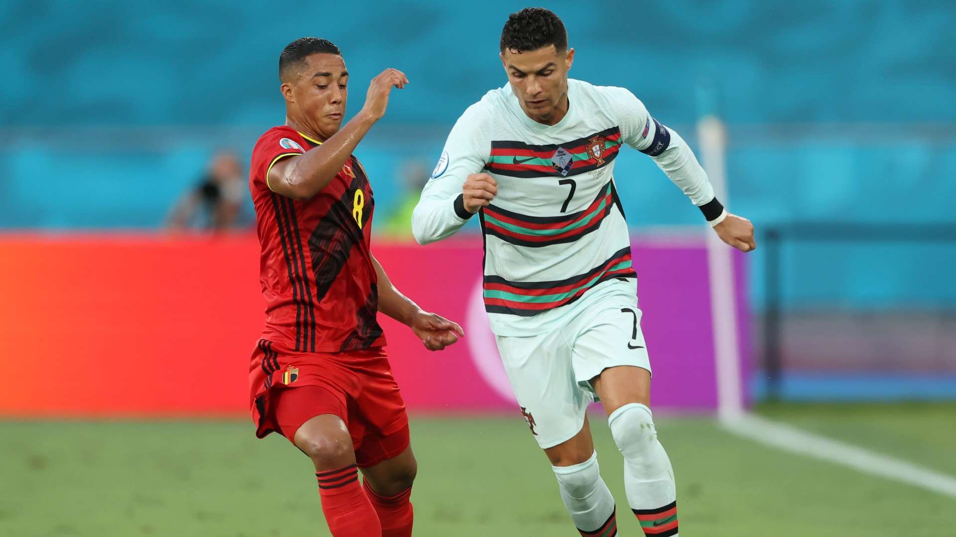 Cristiano Ronaldo Youri Tielemans Portugal Belgium 27062021
