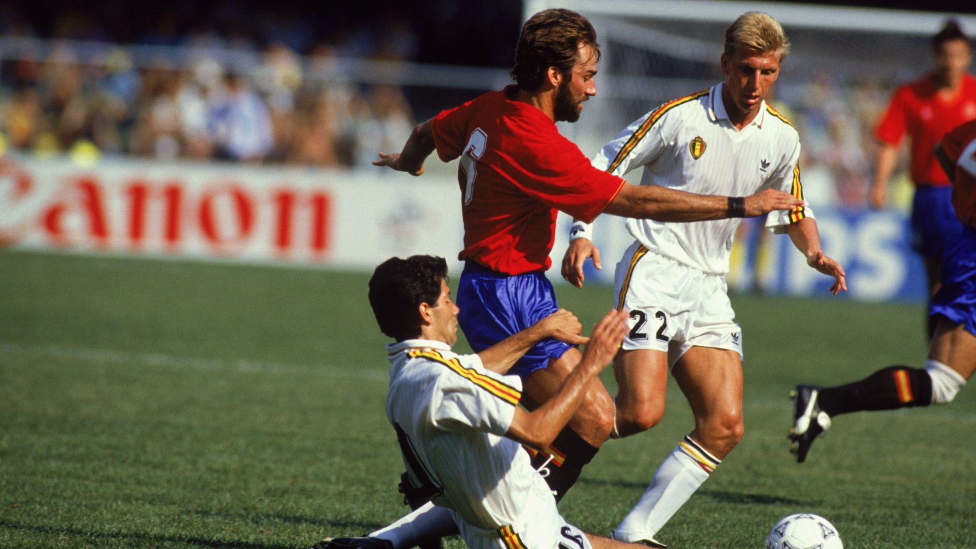 Rafael Martin Vazquez Spain Enzo Scifo Patrick Vervoort Belgium