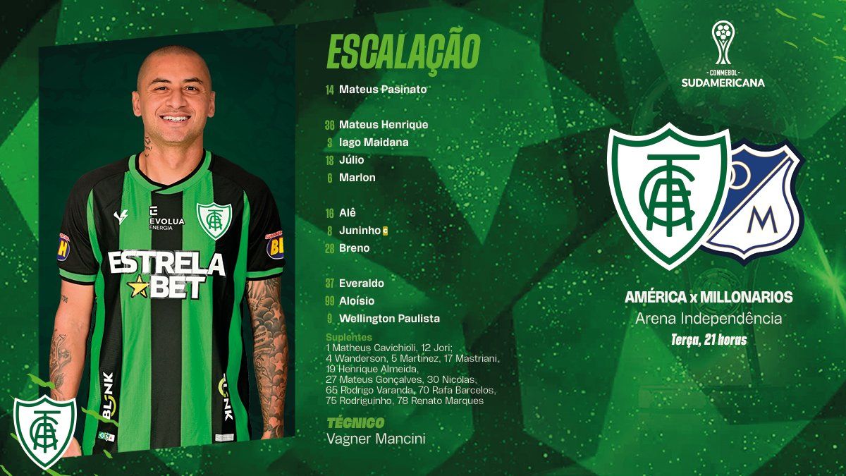 Nómina América MG Fecha 5 Copa Sudamericana 2023