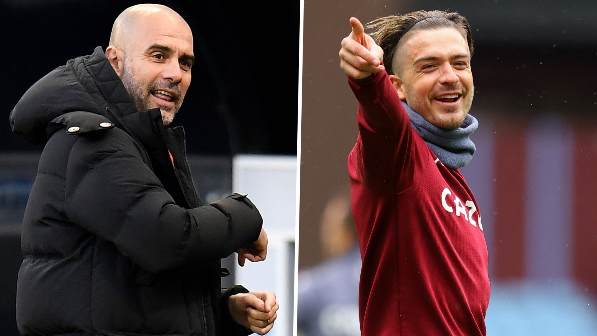Pep Guardiola Jack Grealish Manchester City Aston Villa GFX
