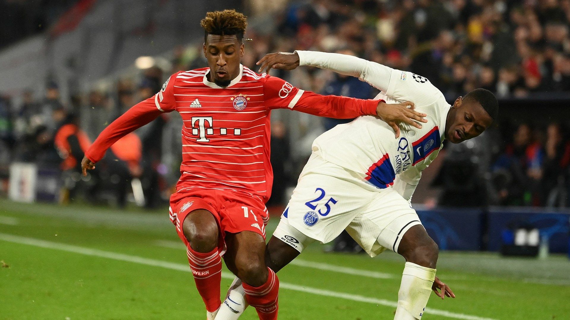 Kingsley Coman Nuno Mendes FC Bayern PSG Champions League 2023