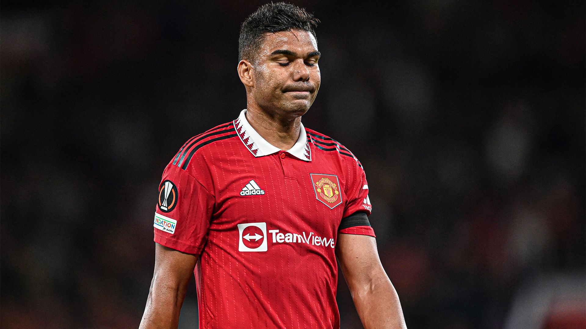 Casemiro Manchester United Sociedad 2022-23 frustrated