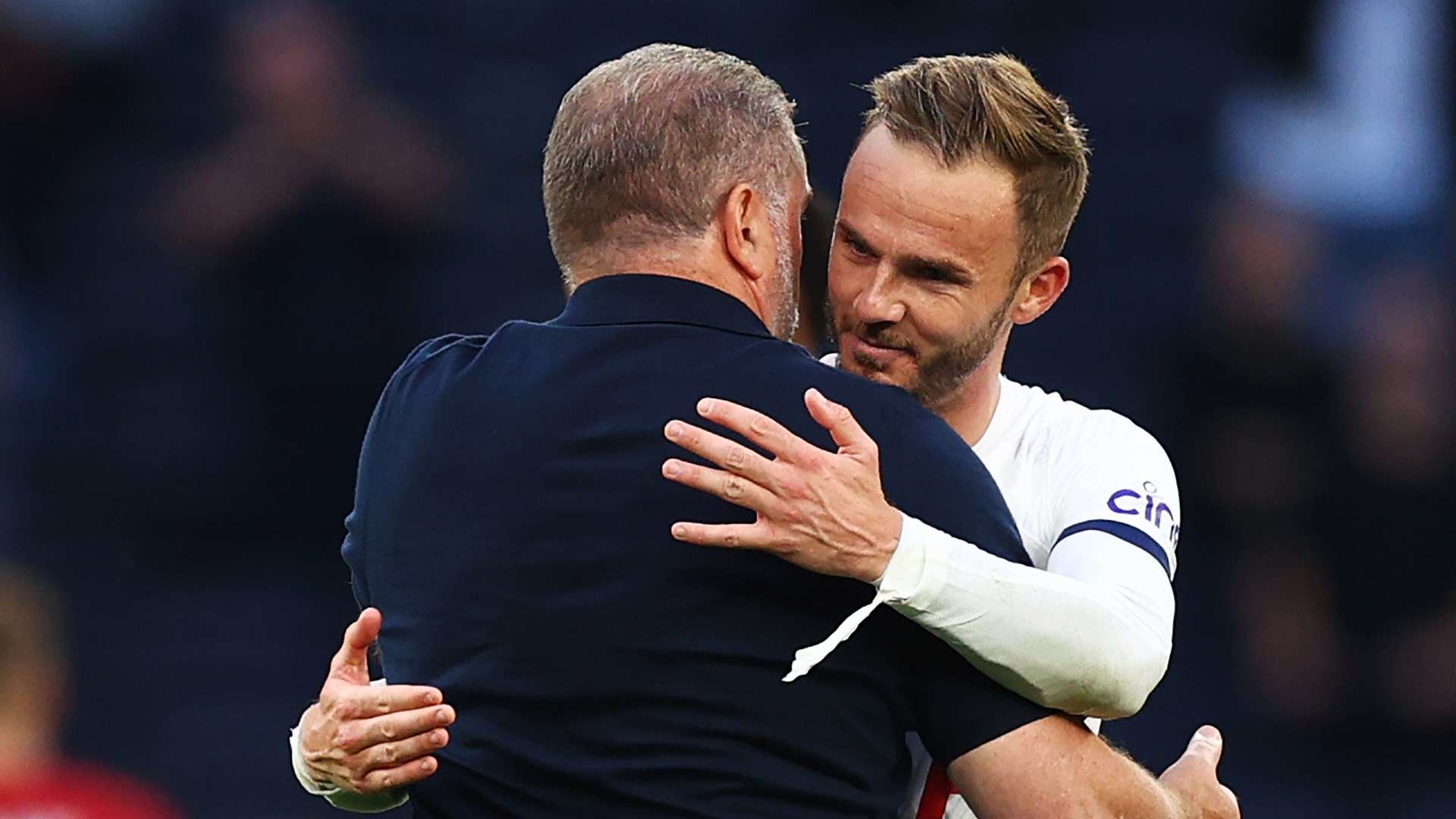 James Maddison, Ange Postecoglou - Tottenham Hotspur 2023