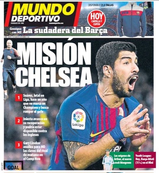 13일(현지시간) 스페인 신문 문도 데포르티보 1면. 사진=키오스크 에스파냐 사이트