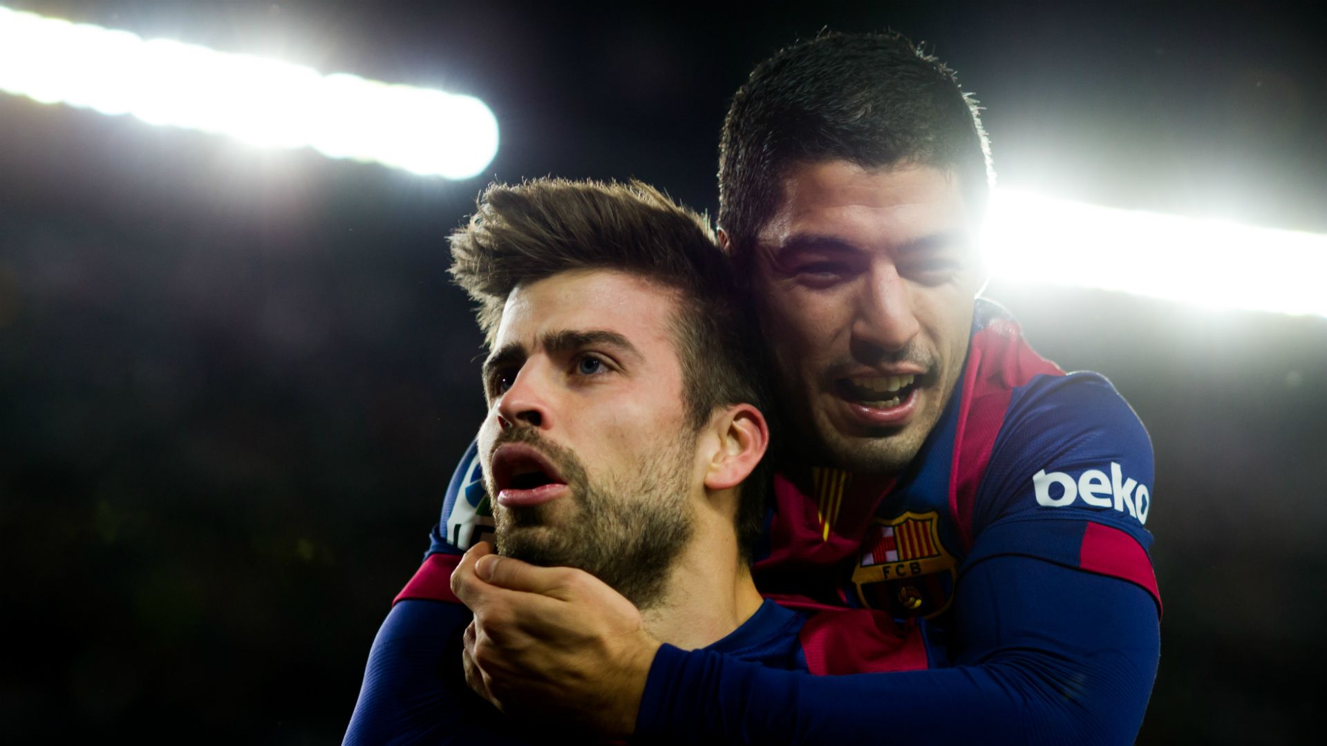 Gerard Pique Luis Suarez Barcelona Espanyol Liga BBVA 12072014