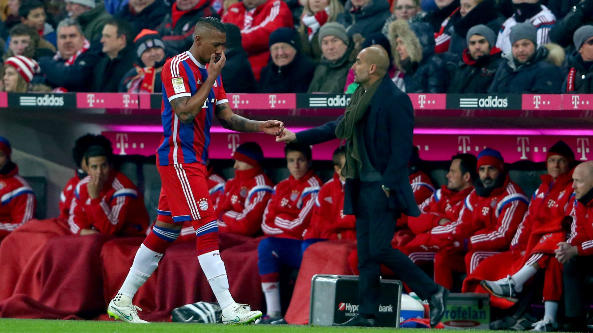 JEROME BOATENG PEP GUARDIOLA BAYERN MUNICH GERMAN BUNDESLIGA 02032015