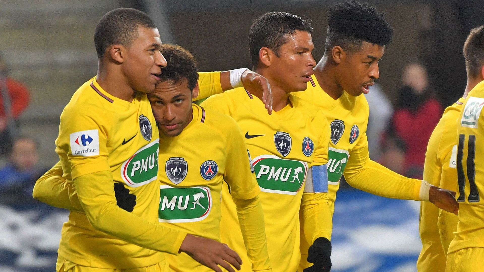 Kylian Mbappe Neymar Rennes PSG Coupe de France 07012018