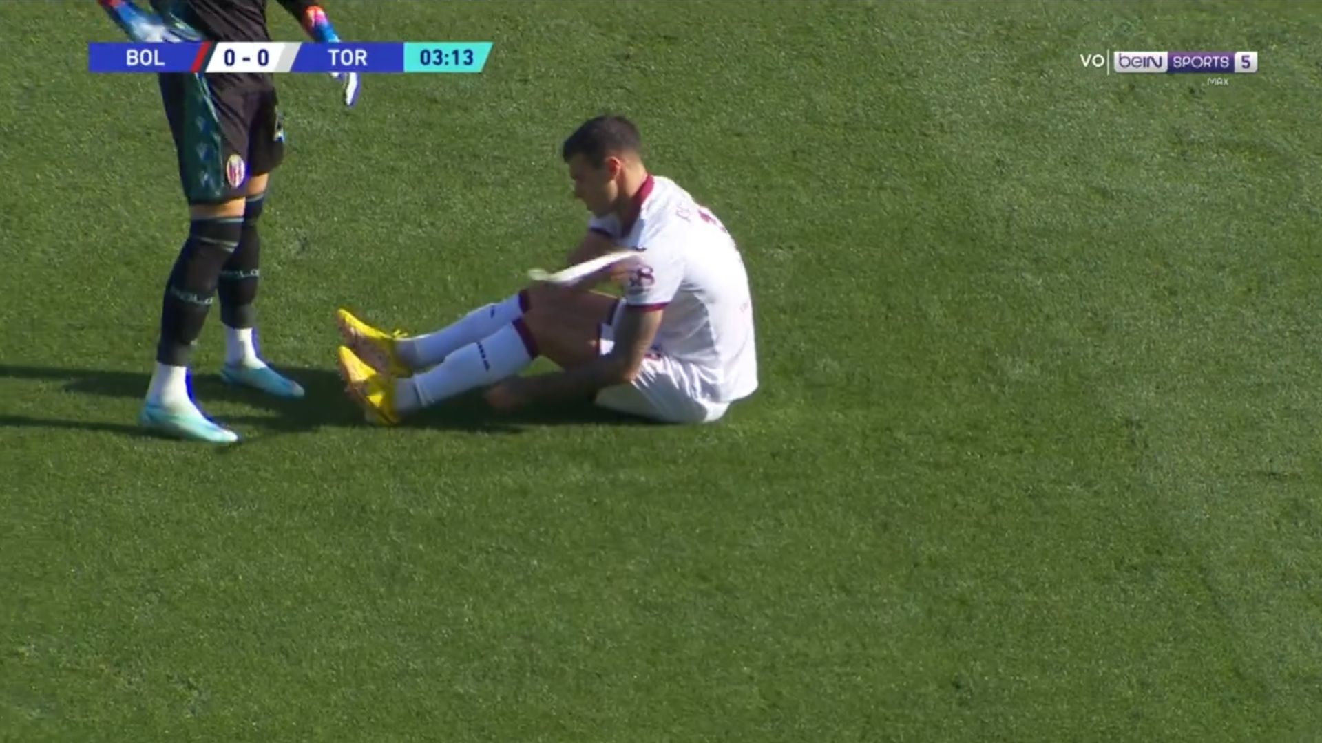 Pietro Pellegri blessure 3 secondes Bologne Torino