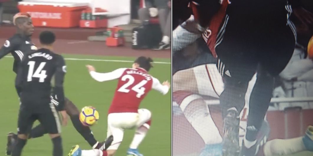 Paul Pogba tackle on Hector Bellerin