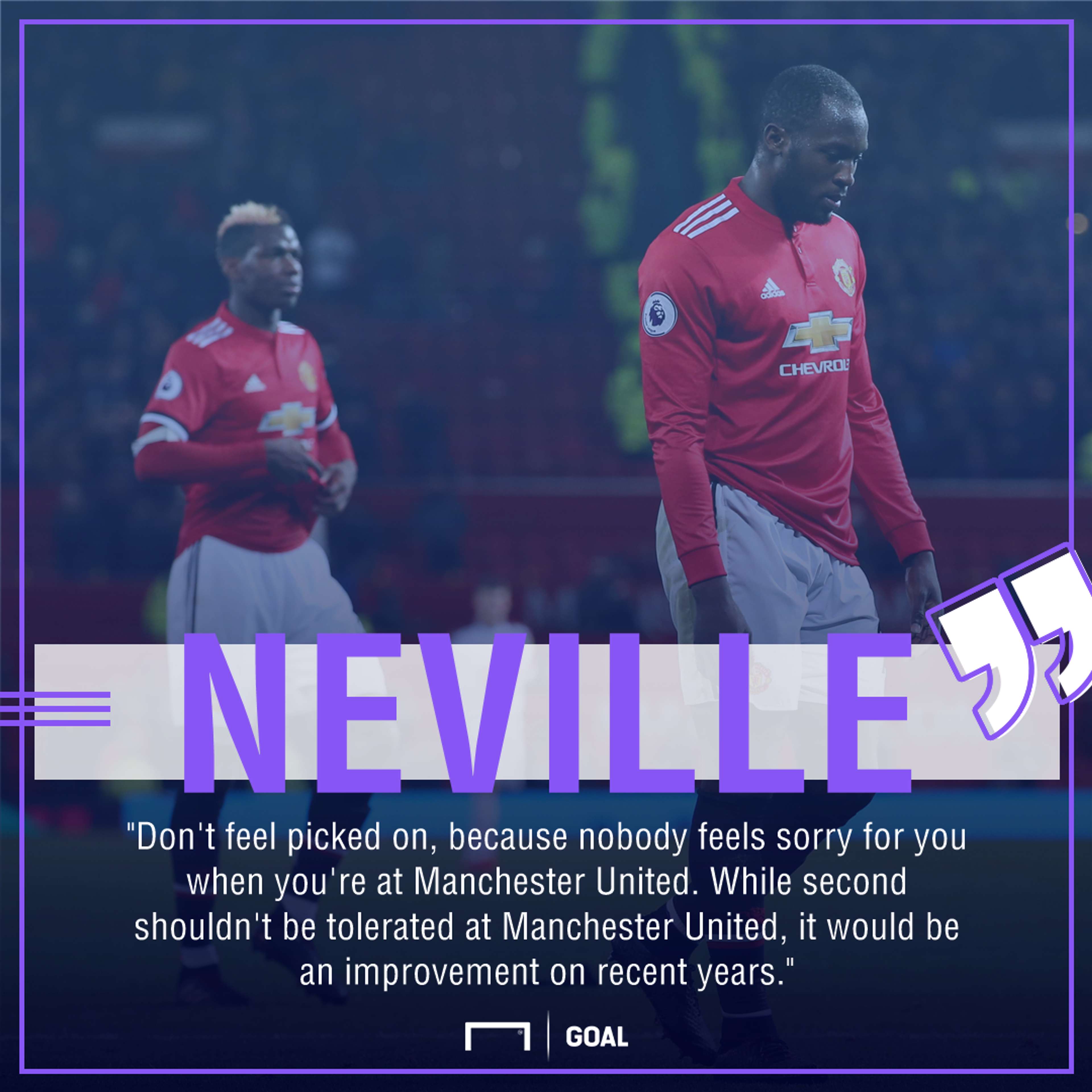 Gary Neville Manchester United second not tolerated