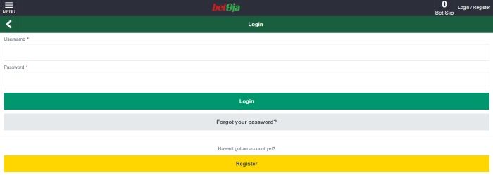 Bet9ja Mobile Lite Login