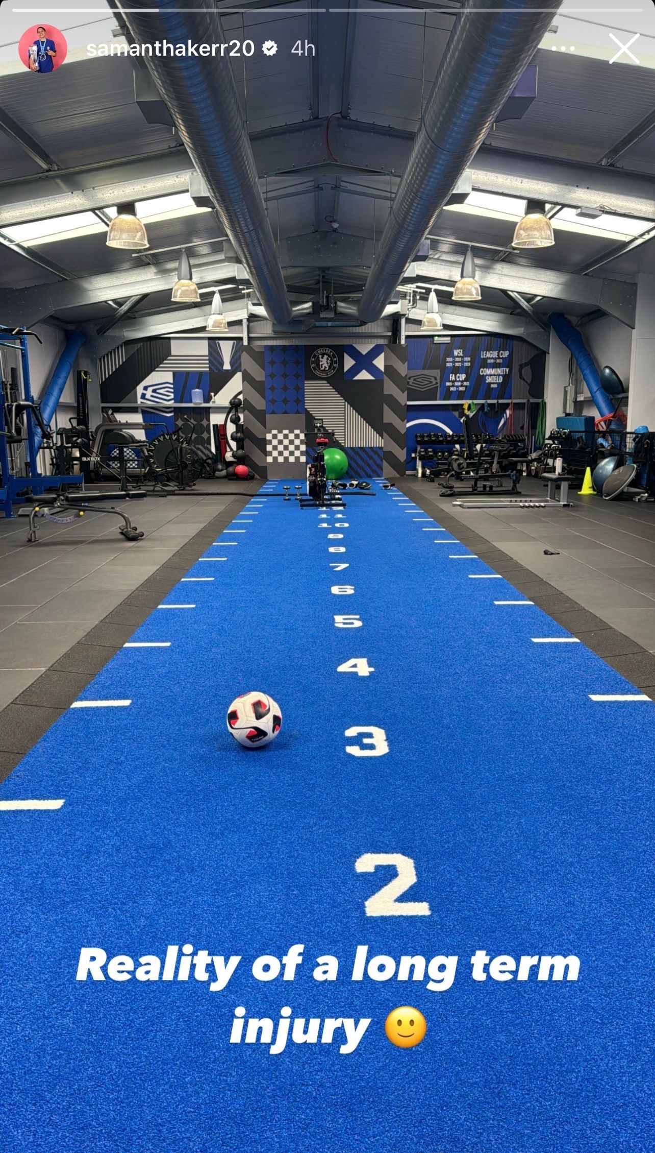 Sam Kerr Instagram ACL Recovery