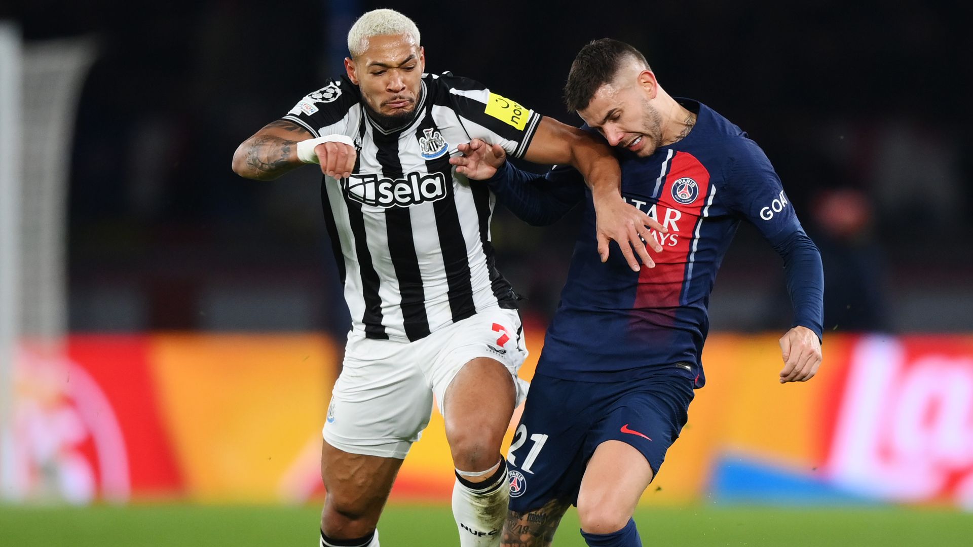 Joelinton Lucas Hernandez PSG Newcastle Champions League 28112023