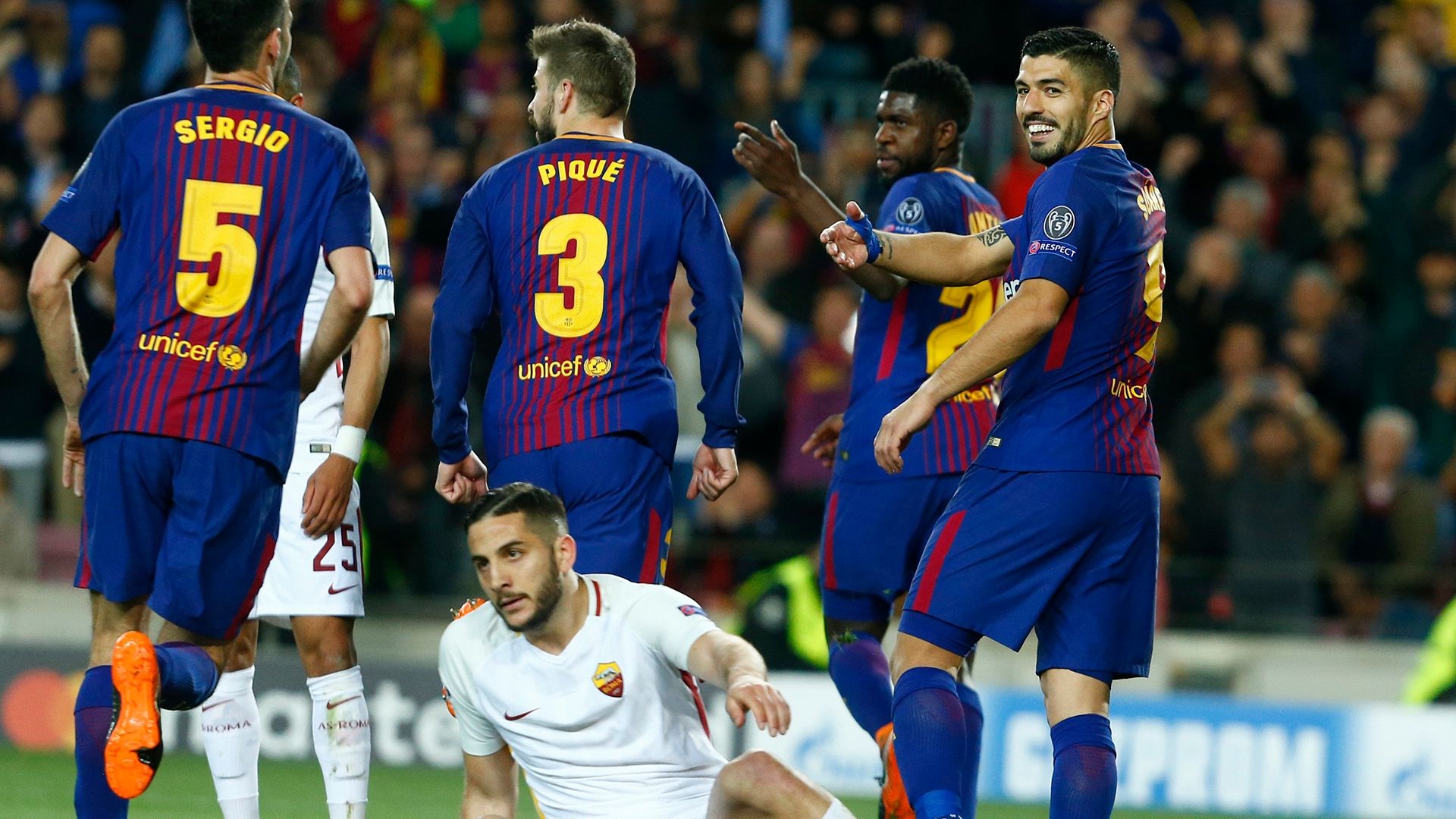 Manolas own goal Barcelona Roma 04042018 Champions League QF