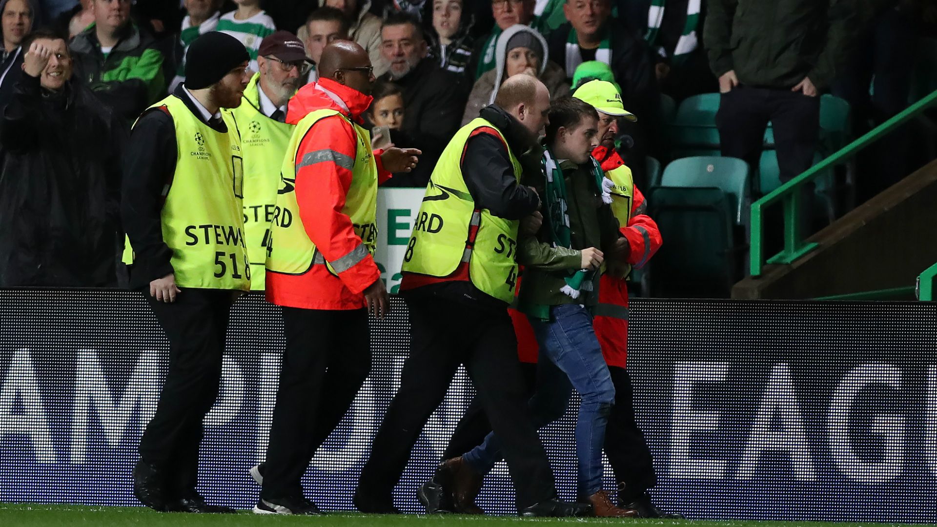 Celtic PSG pitch invader