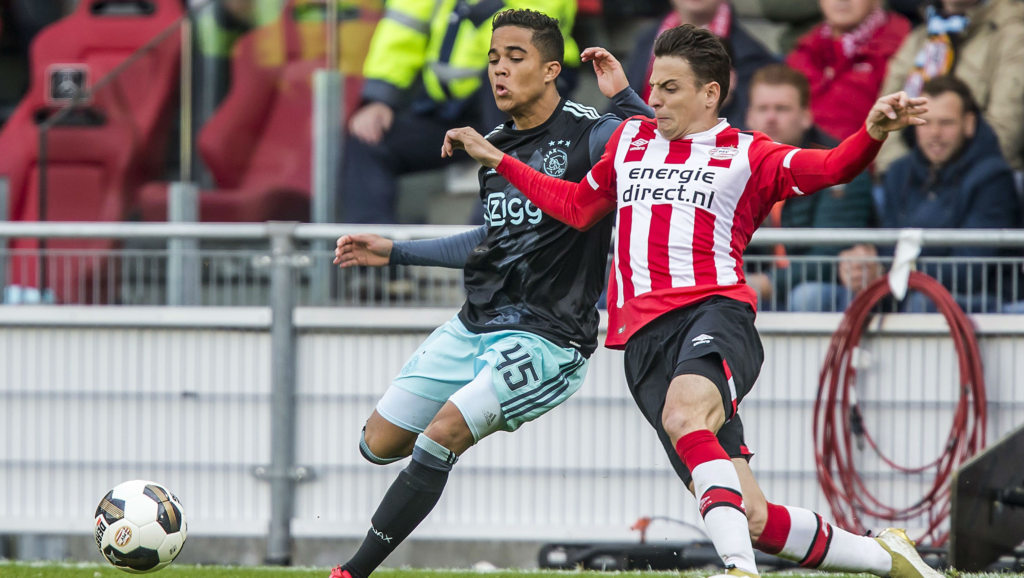Justin Kluivert, Santiago Arias, PSV - Ajax, Eredivisie, 23042017
