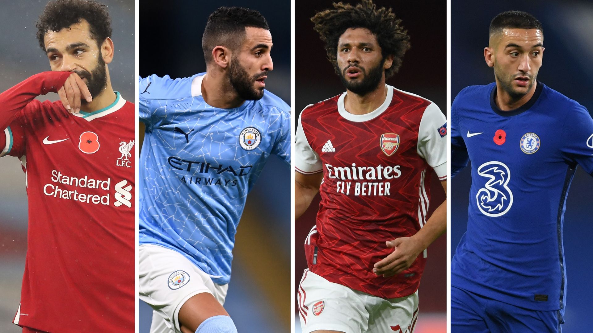 Ziyech, Salah, Mahrez, Elneny