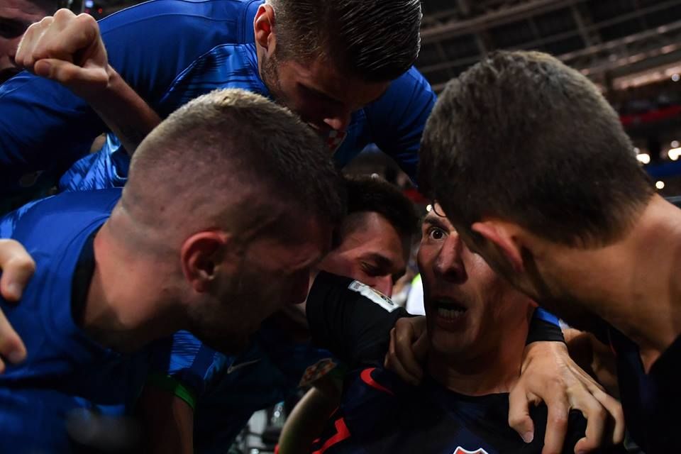 Croatia players celebrating vs England World Cup